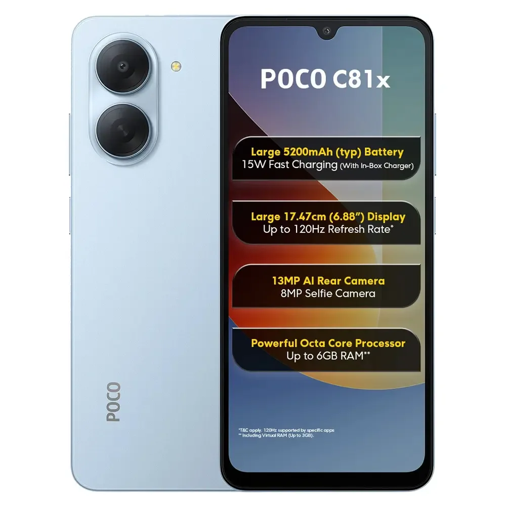 Xiaomi Poco C81x Official Design & Best Price in India